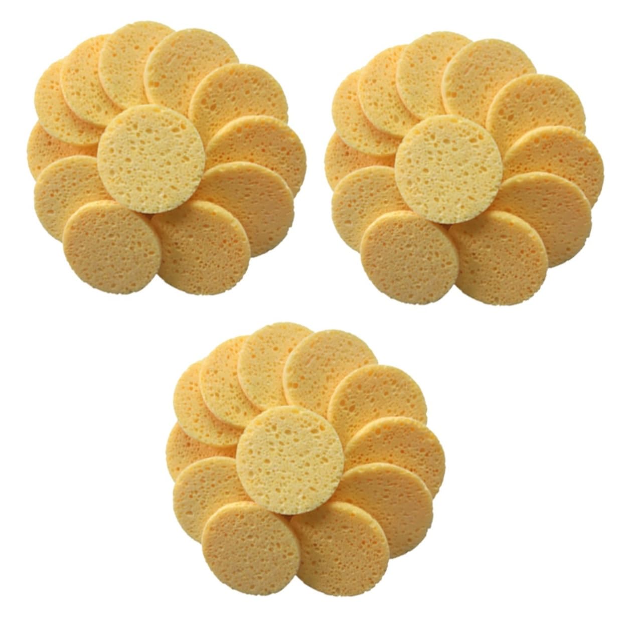 DOITOOL 60pezzi Spugnette Struccanti Rotonde Cotone Puff Per Pulizia Viso Strumenti Per Rimozione Makeup Cellulosa Colore Naturale