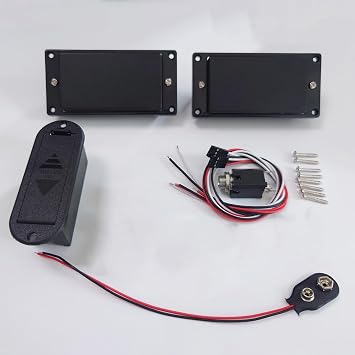 Active Humbucker Pickups Set Compatible with EMG 81 85 Style, Matte Black, 25K Pots Wiring Kit, for Fender Strat HH & Most HH Electric Guitars, High Output Tone for Rock Metal Pickups Set