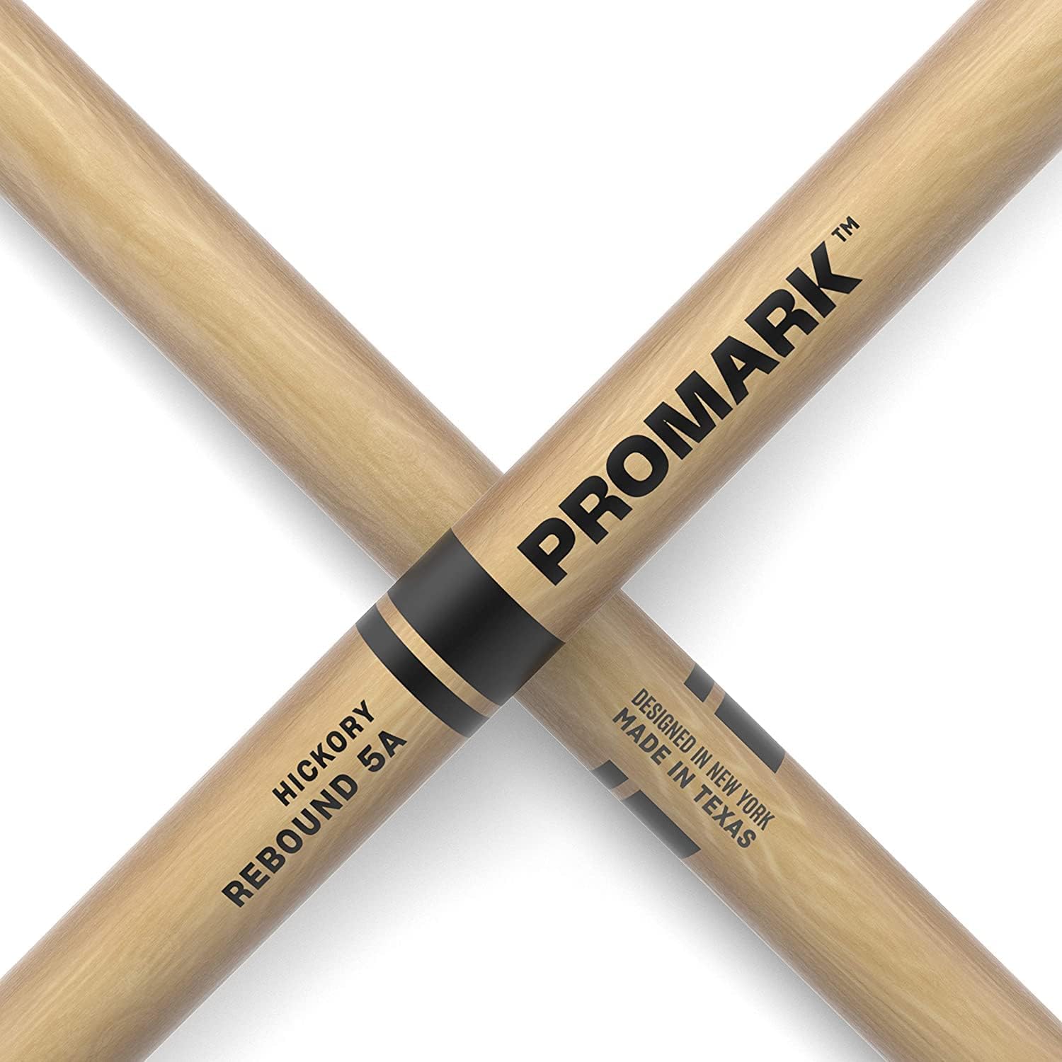 ProMark Rebound 5A Hickory Drumsticks, Oval Nylon Tip (4 Pack)