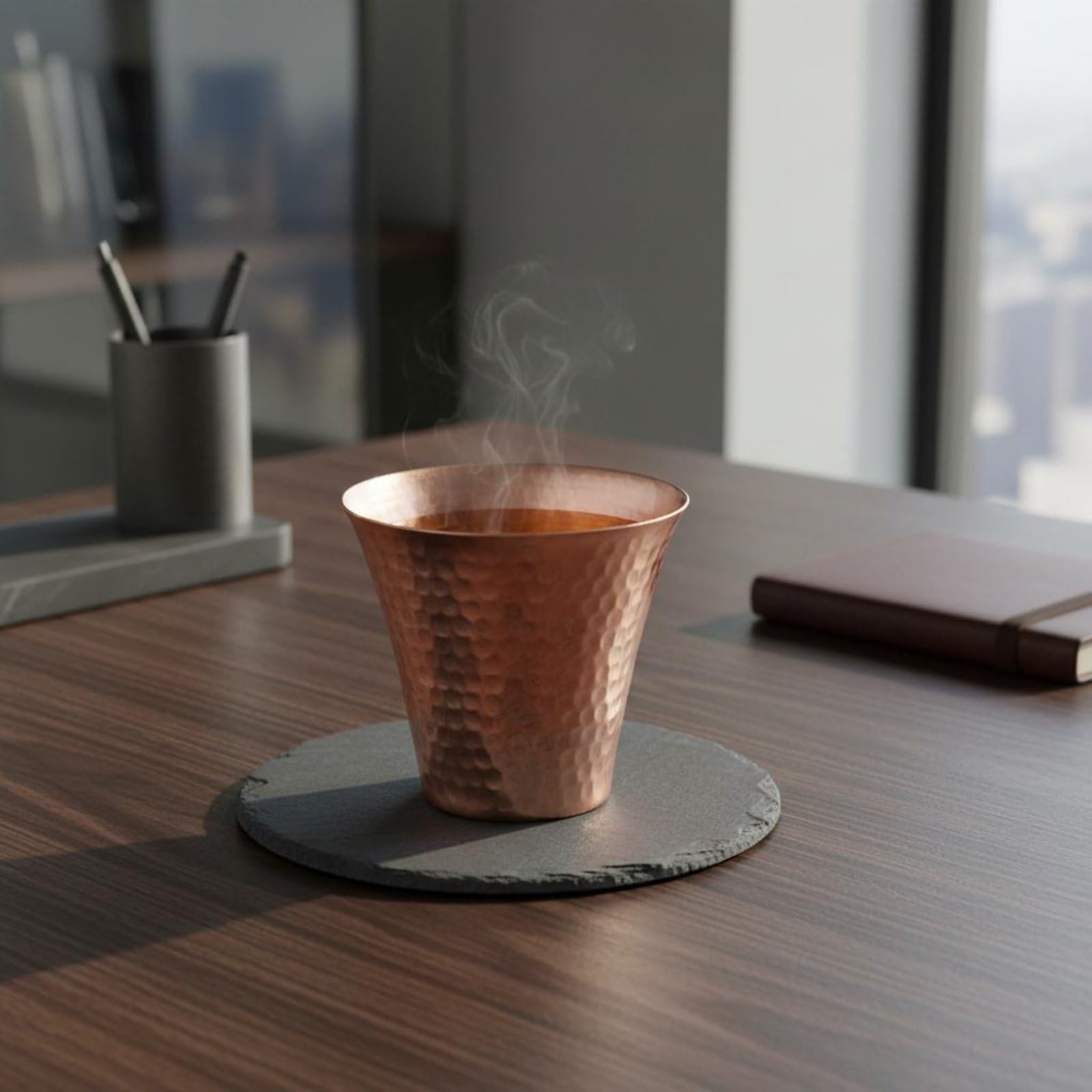 食器・キッチン用品 純銅 手槌打ち 200ml 手作り 古び加工 茶器