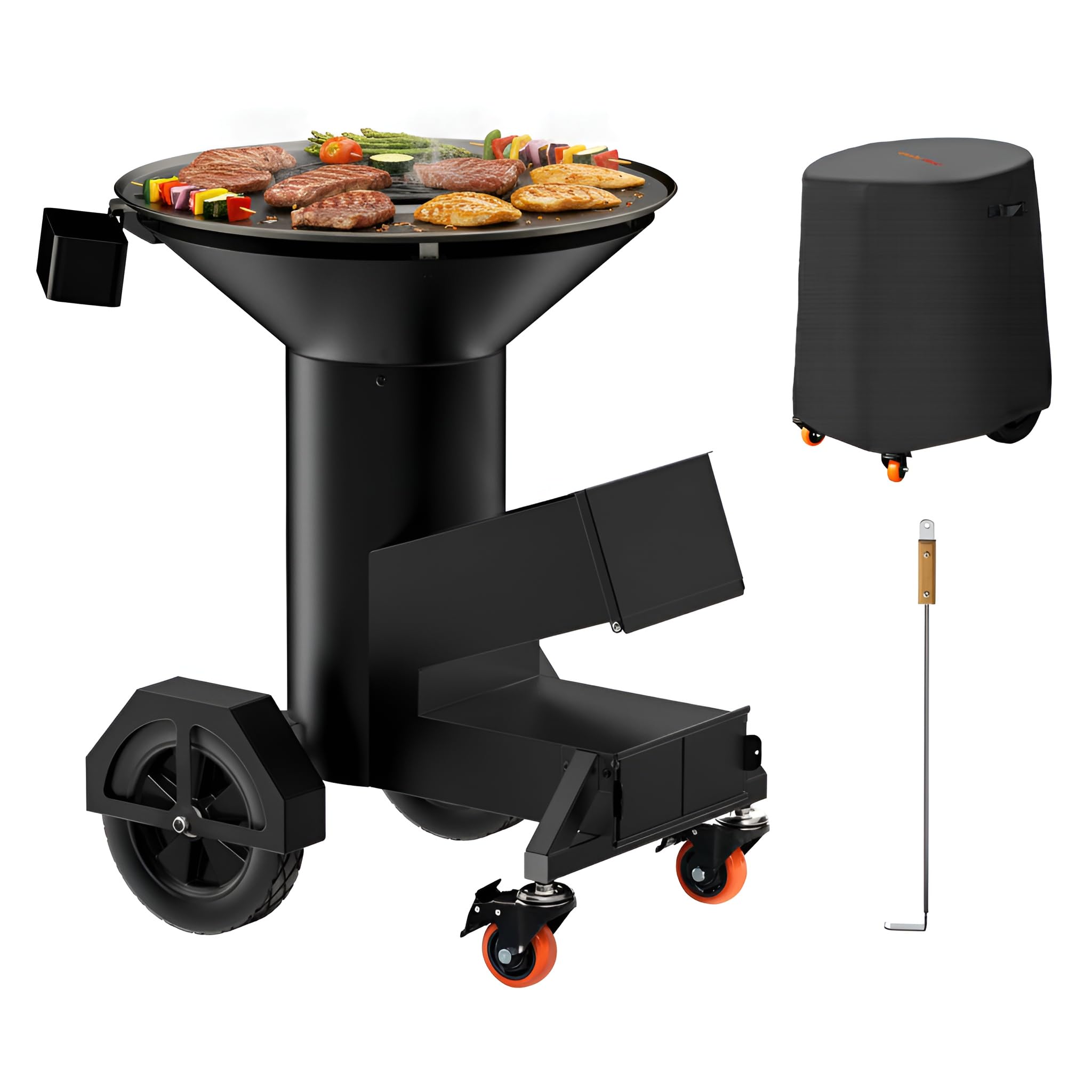 ONLYFIRE GRILLS 3-in-1 Rocket Stove with Griddle, Grate & Pot Rack