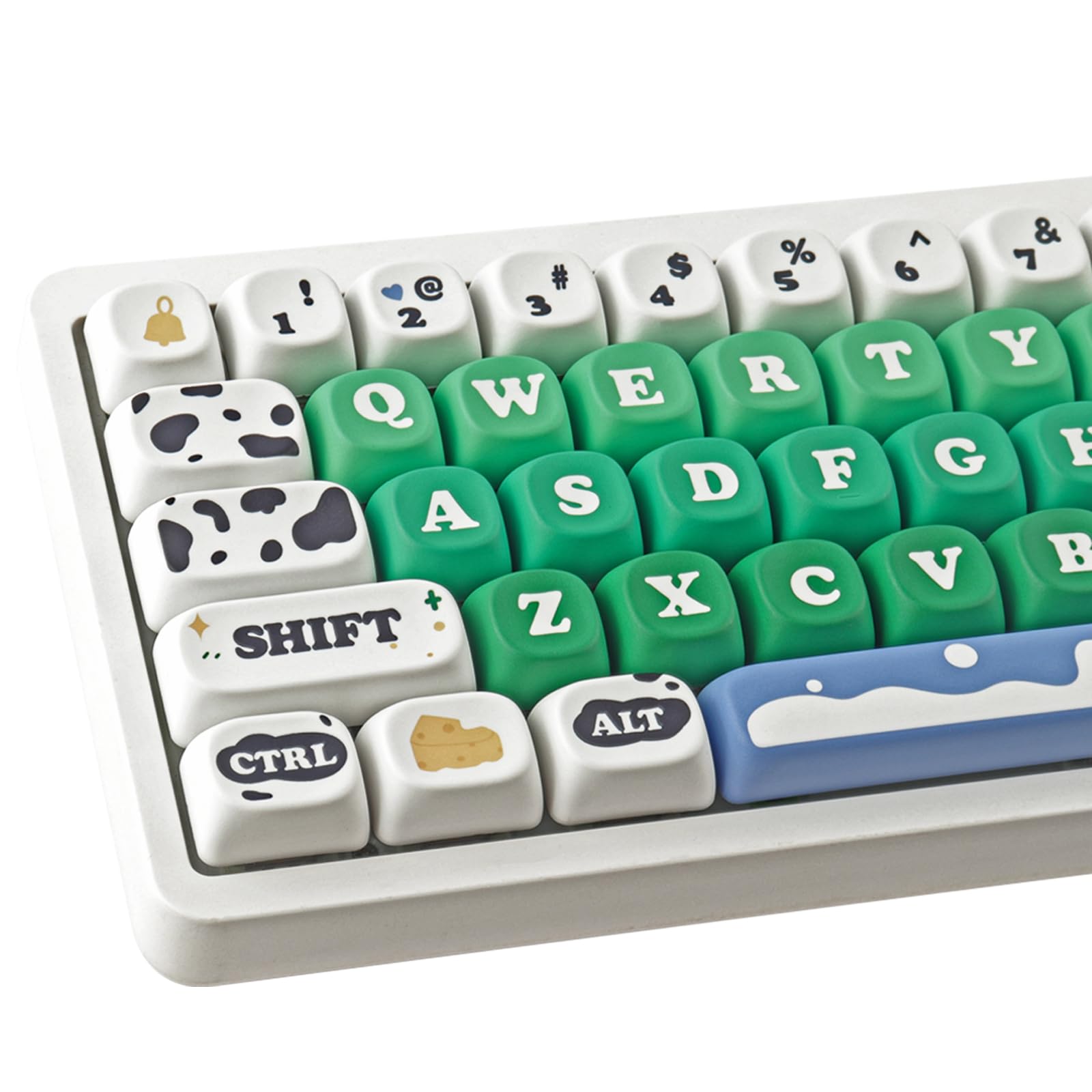 PBT Keycaps 126 Keys Cute Keycaps Dye-Sublimation Milk Cow Pasture Keycap MOA Profile Custom Keycap for Cherry Gateron MX Swithes Mechanical Keyboards