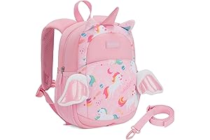 Toddler Backpack with Leash for Girls 2-4, Pink Unicorn Backpacks