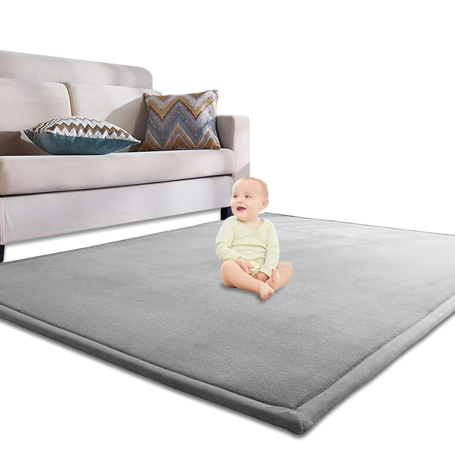 Memory Foam Baby Mats Wider, Thicker, and Flame Retardant - Perfect for Tummy Time, Super Soft and Thick