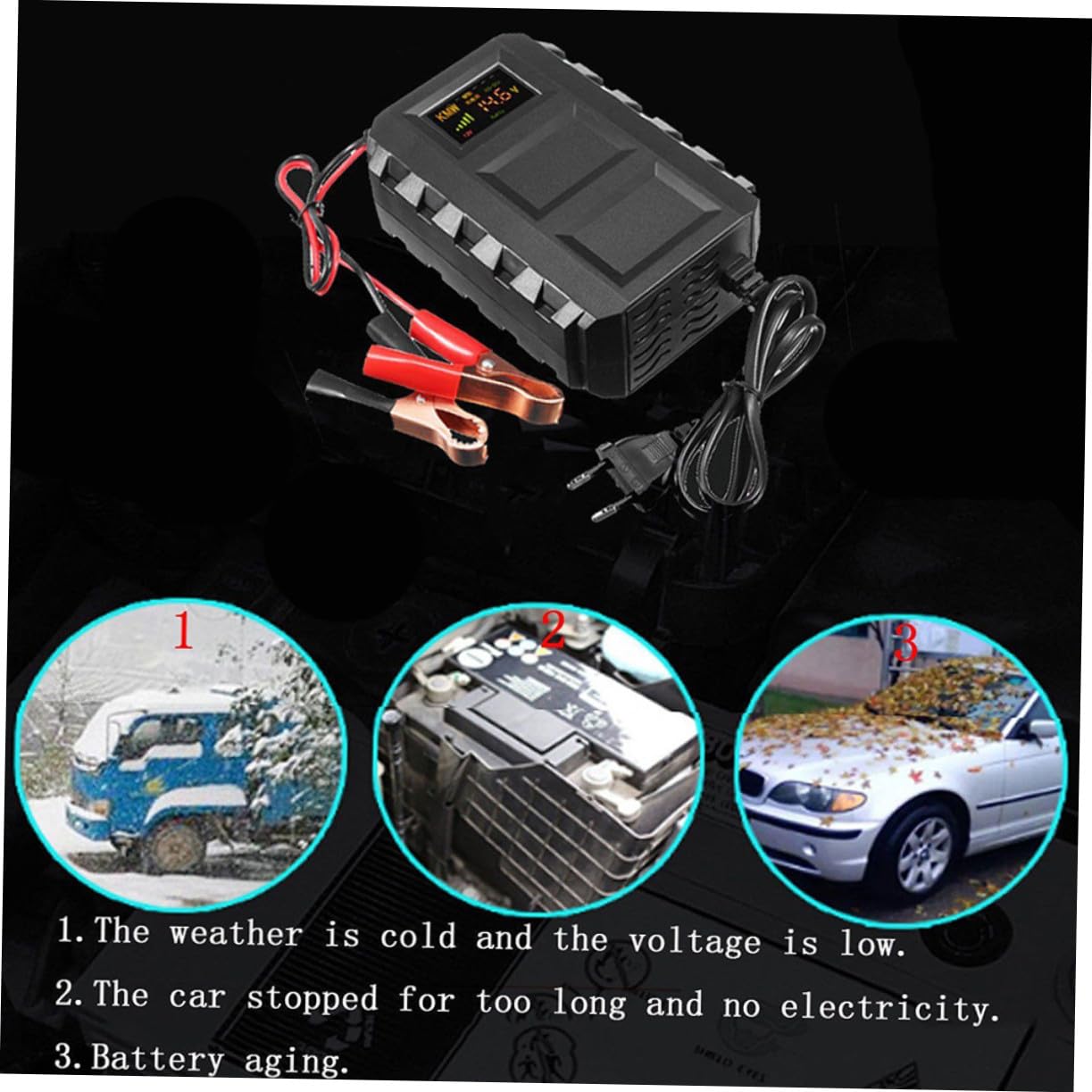 POPETPOP Chargeur Batterie pour et Camion Chargeur Acide avec Protections Multiples Sécurité Surchauffe et Court Circuit Charge Stable et Compacte