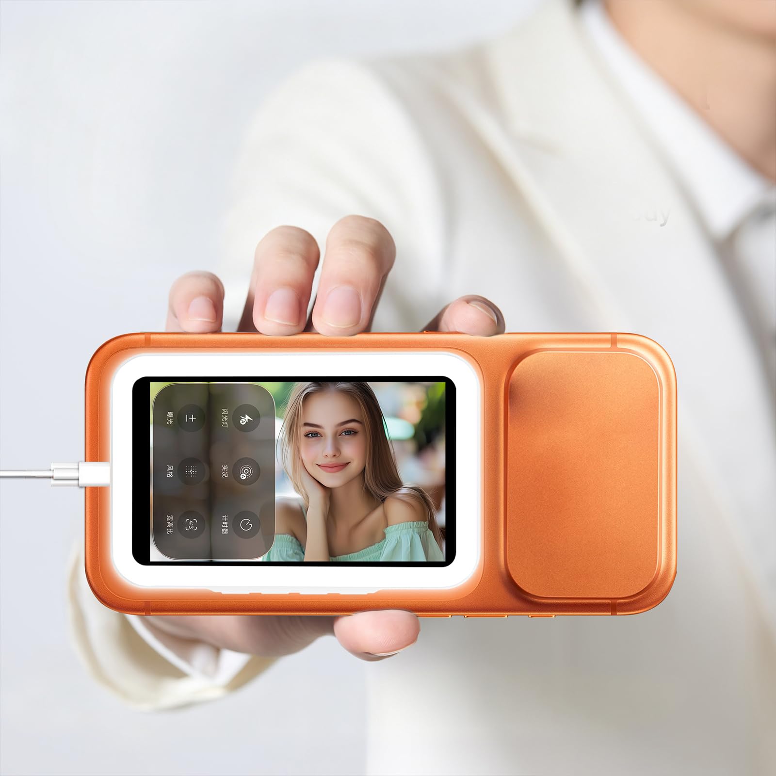 Generic Ekran selfie ze światłem | Generic Ekran do selfie ze światłem złożonym o długości 160 mm 11 cm materiał plastikowy numer modelu RK-14M do smartfonów