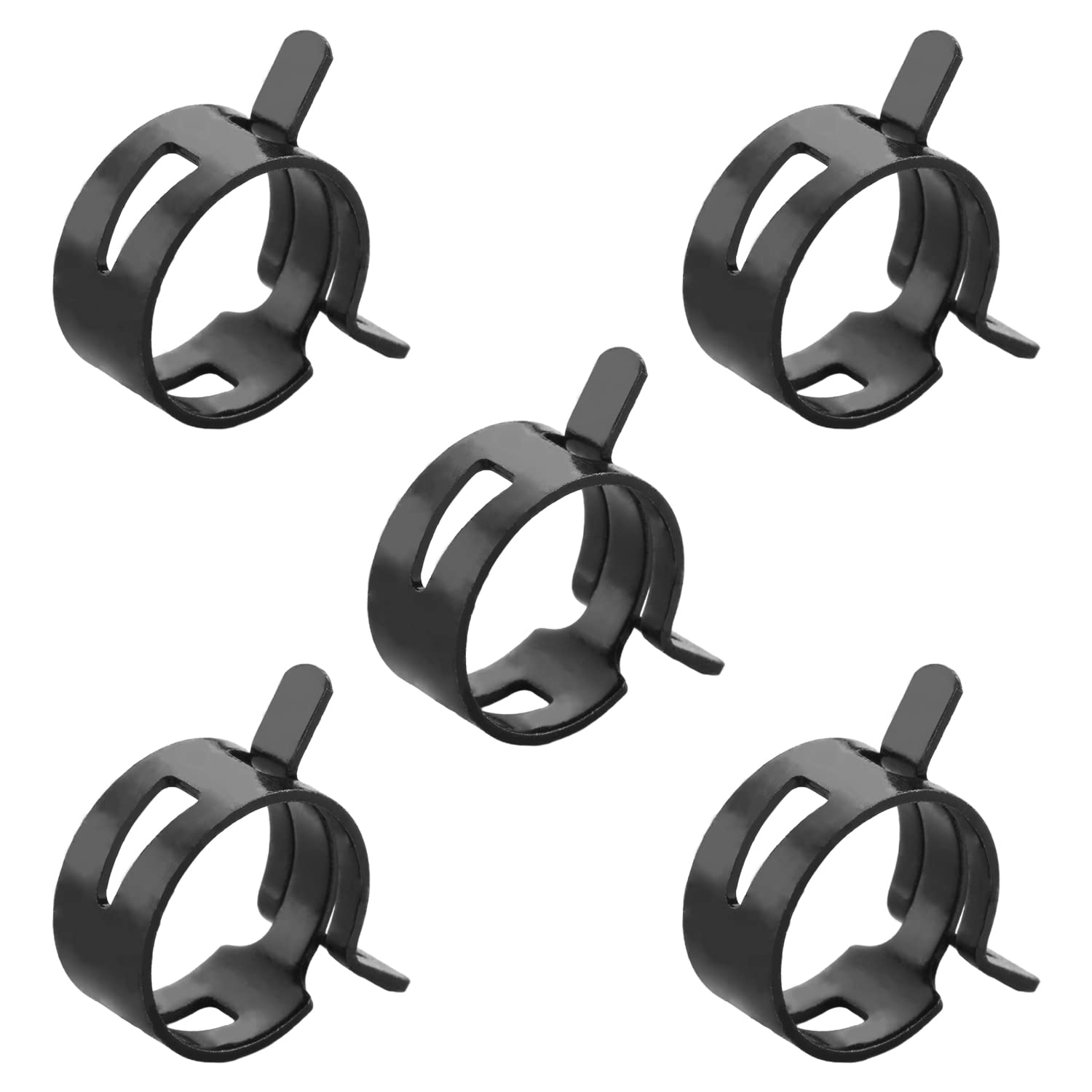 Juvielich 0.92" Hose Clamps - Manganese Steel Constant Tension Clamps, 5-Pack, Black, For Fuel Line & Silicone Hose - View #3