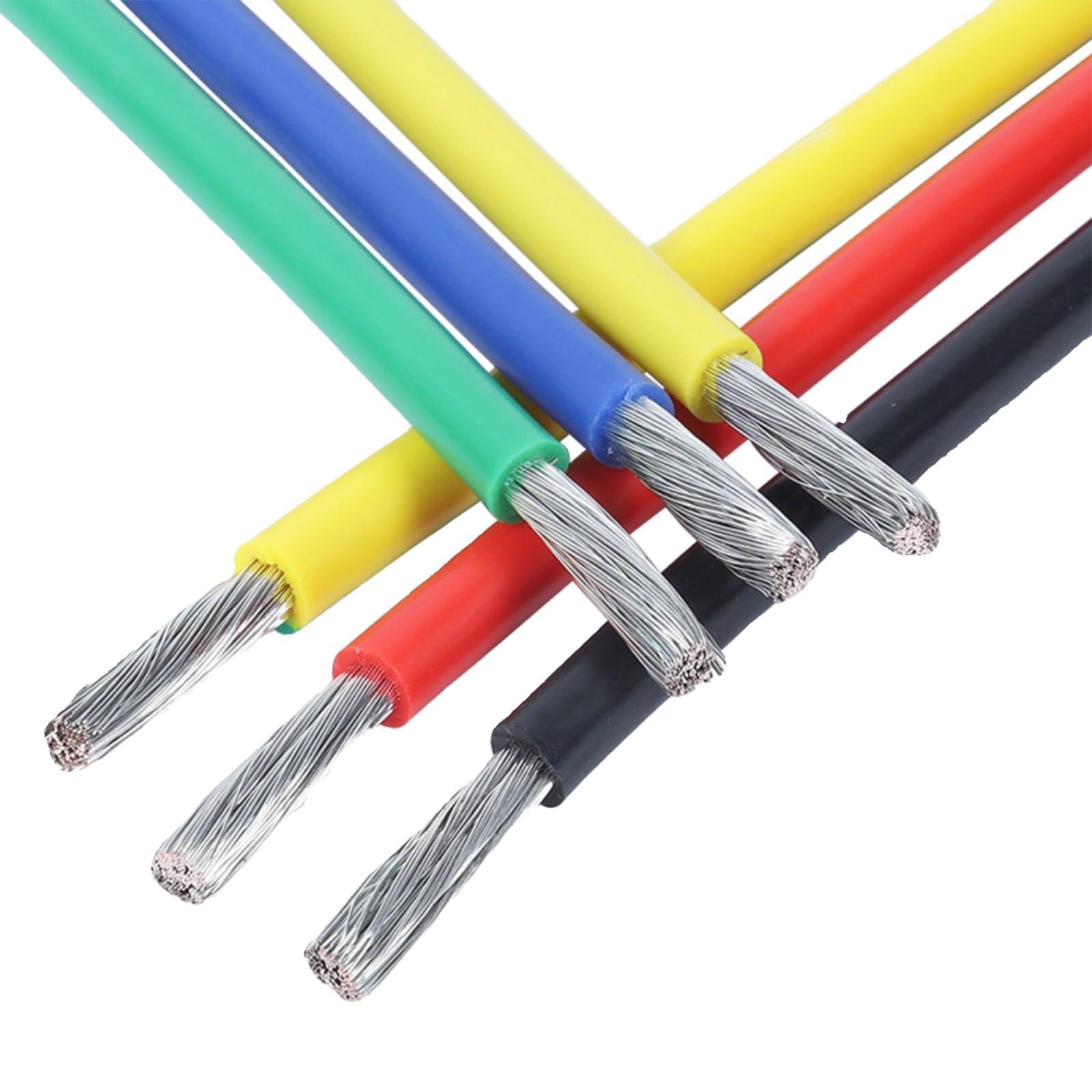 Alambre eléctrico de alta temperatura Calor, Cable de alambre silicona 300 pies, varios tamaños AWG multicolores(Black,22AWG)