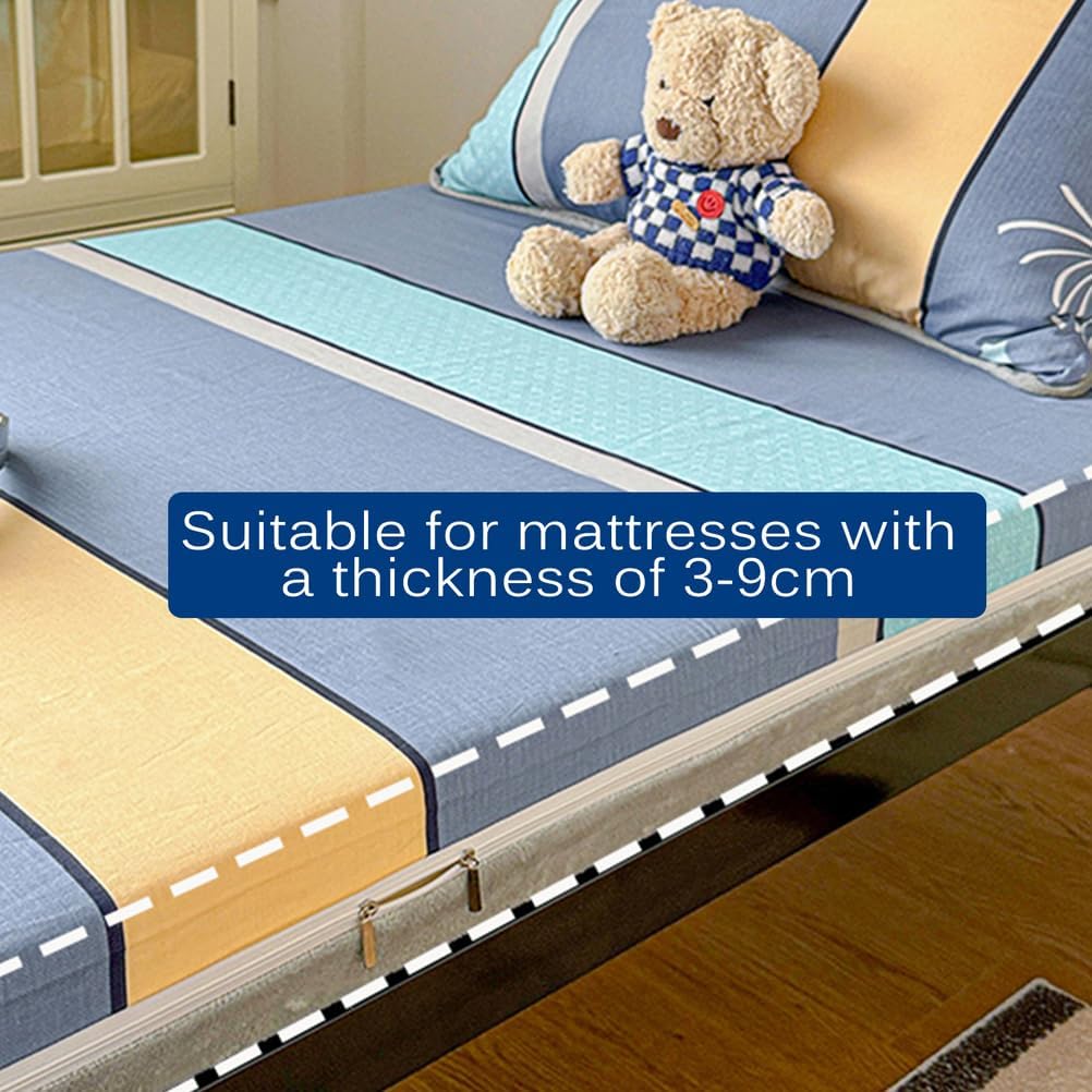 I,80x190cm,LDLCYCN 100% Cotton Traditional Japanese Futon Mattress Pad Cover Dustproof Floor Futon Mattress Cover with Zipper Full Wrap Sleeping Mat Protective Cover Machine Washable