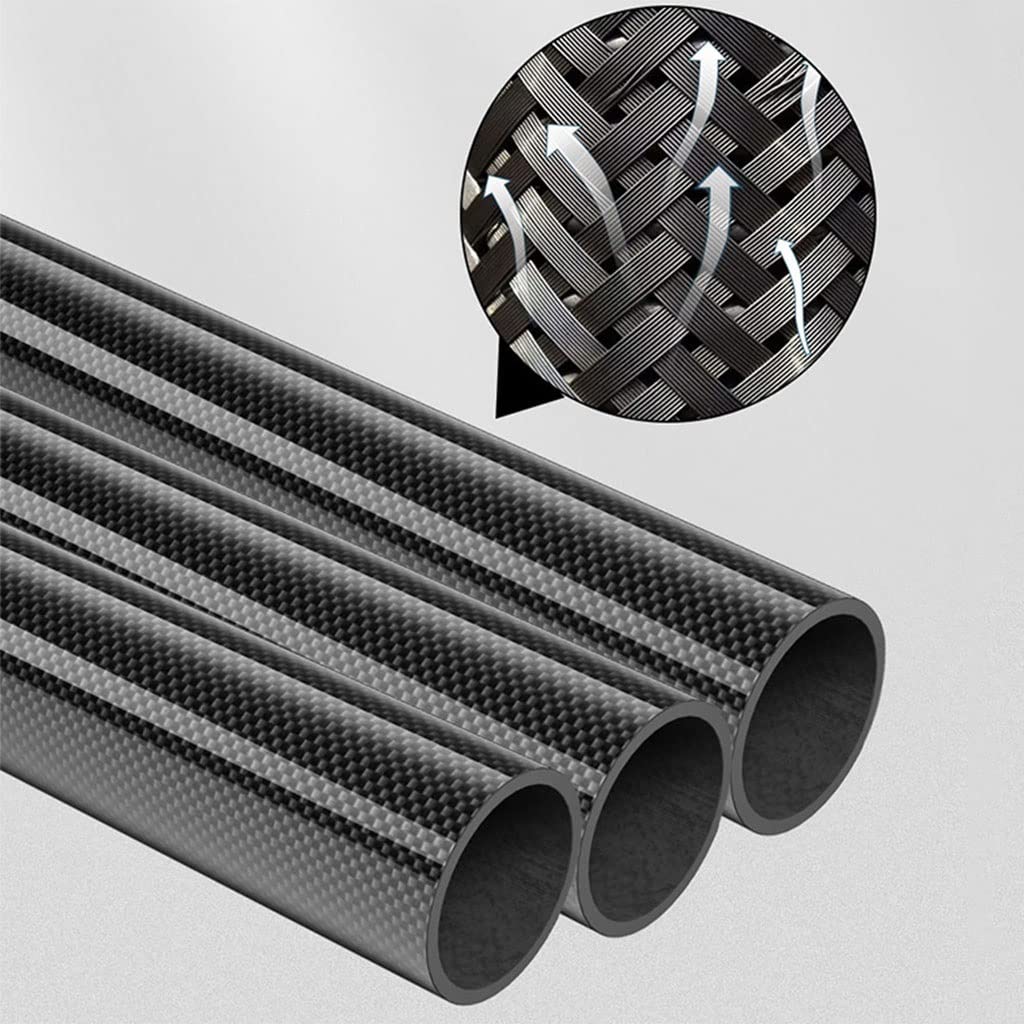 2PC Length 1000mm Twill Plain Glossy Matte Carbon Fiber Tube Drone Accessories OD 8mm 10 12 14 15mm 16mm For CNC Cutting (Color : Plain Glossy, Size : 8x6mm)