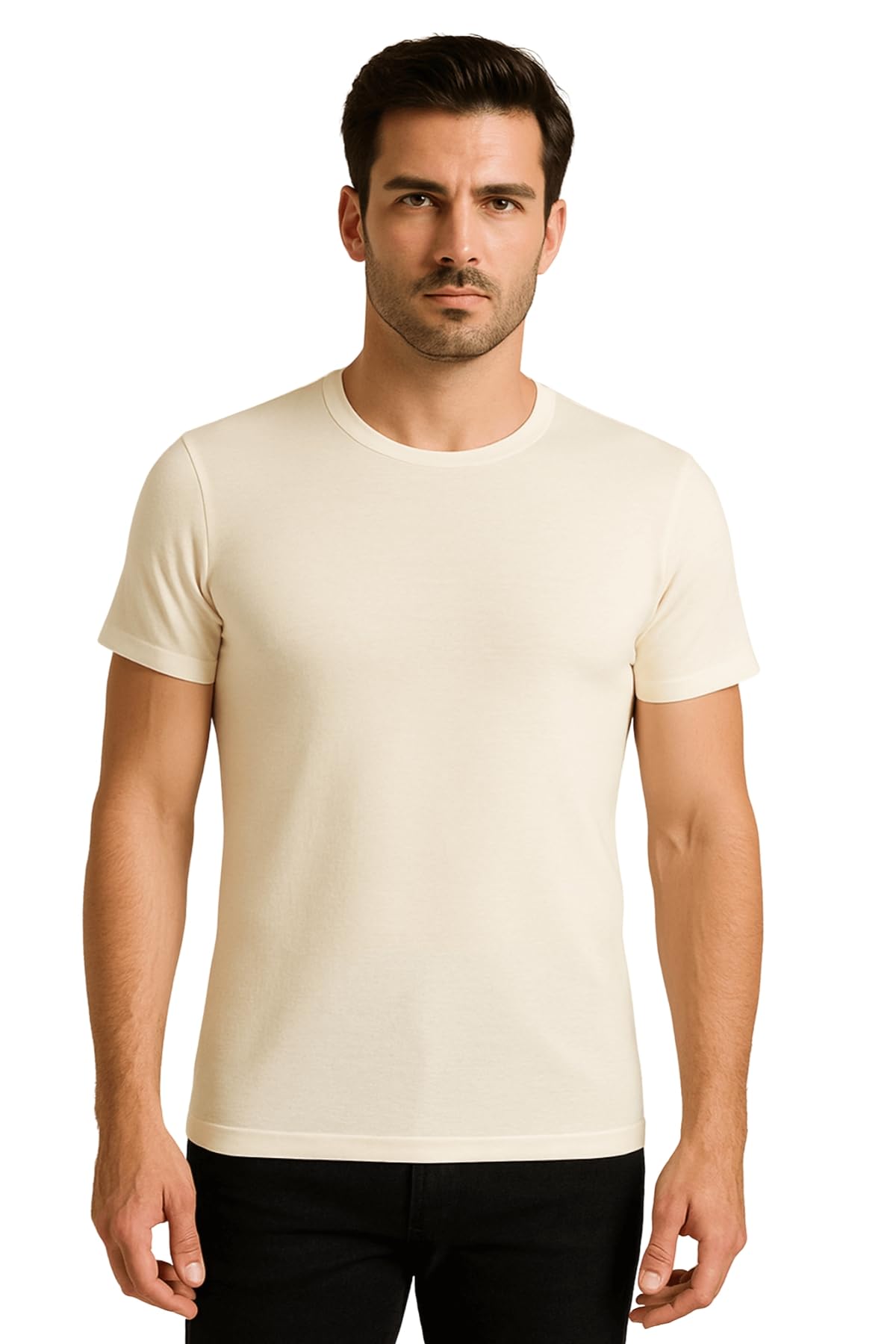 LADY·C Maglia Intima Uomo Manica Corta Cotone e Lana – Girocollo Traspirante – Interno 100% Cotone, Esterno Lana – Comfort Naturale Tutto l’Anno