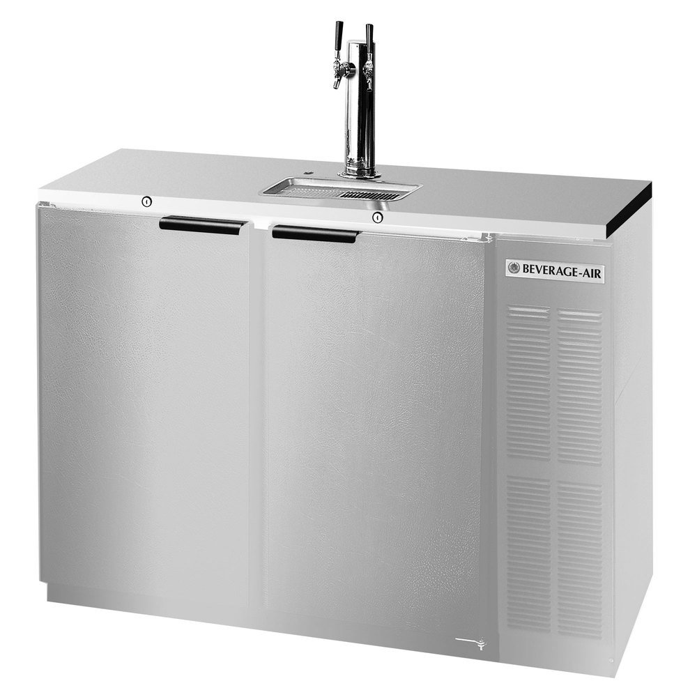 Beverage-Air DD48Y-1-S 48" 2-Tap Stainless Steel Finish Beer Dispenser 2 Keg