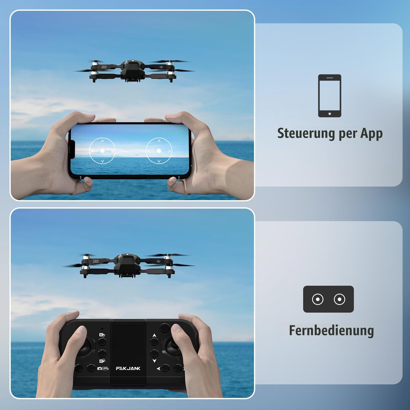 Drohne mit Kamera 1080P für Kinder,90°LED Bunt Lampe Bürstenlosem Drone mit WiFi Übertragung,Kameradrohne outdoor RC Quadrocopter für Jungen Mädchen,Handtasche,FPV Dual Kamera Drones für Anfänger