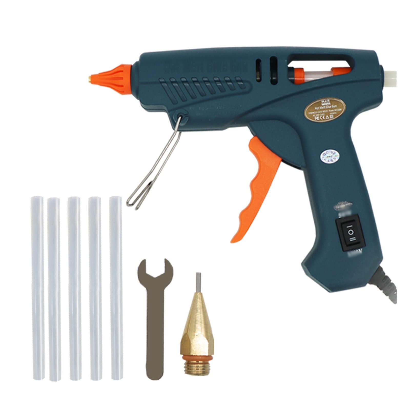 Pistola for colla a caldo 50W/150W 100W Ugello di rame for 11mm Stick di colla Home Craft Adesivo fai da te Pistola a caldo Borsa degli attrezzi per l'artigianato(Glue Gun 1.0x40mm,100W)