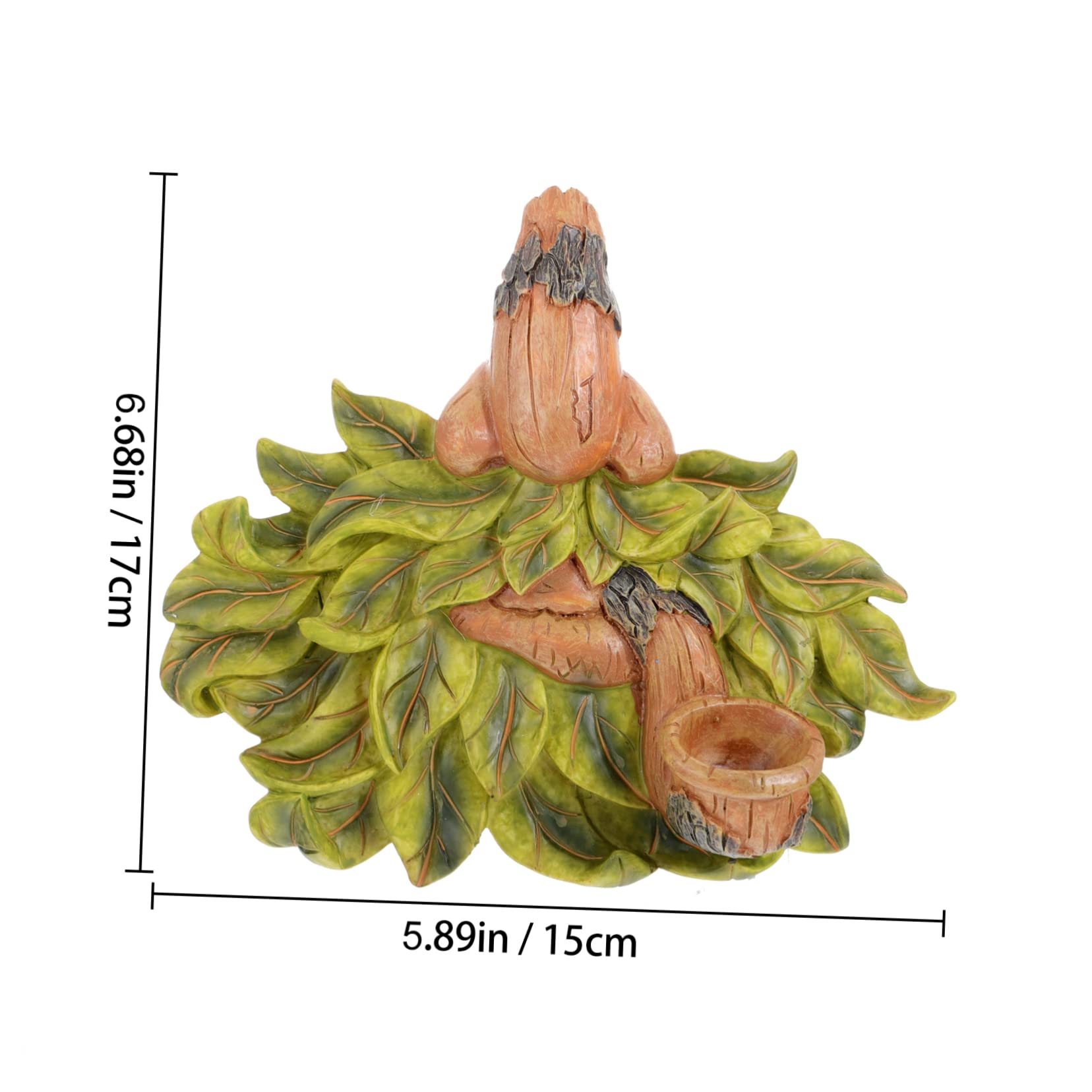 Decorazione Viso per Albero in Resina Verde Tridimensionale da Giardino