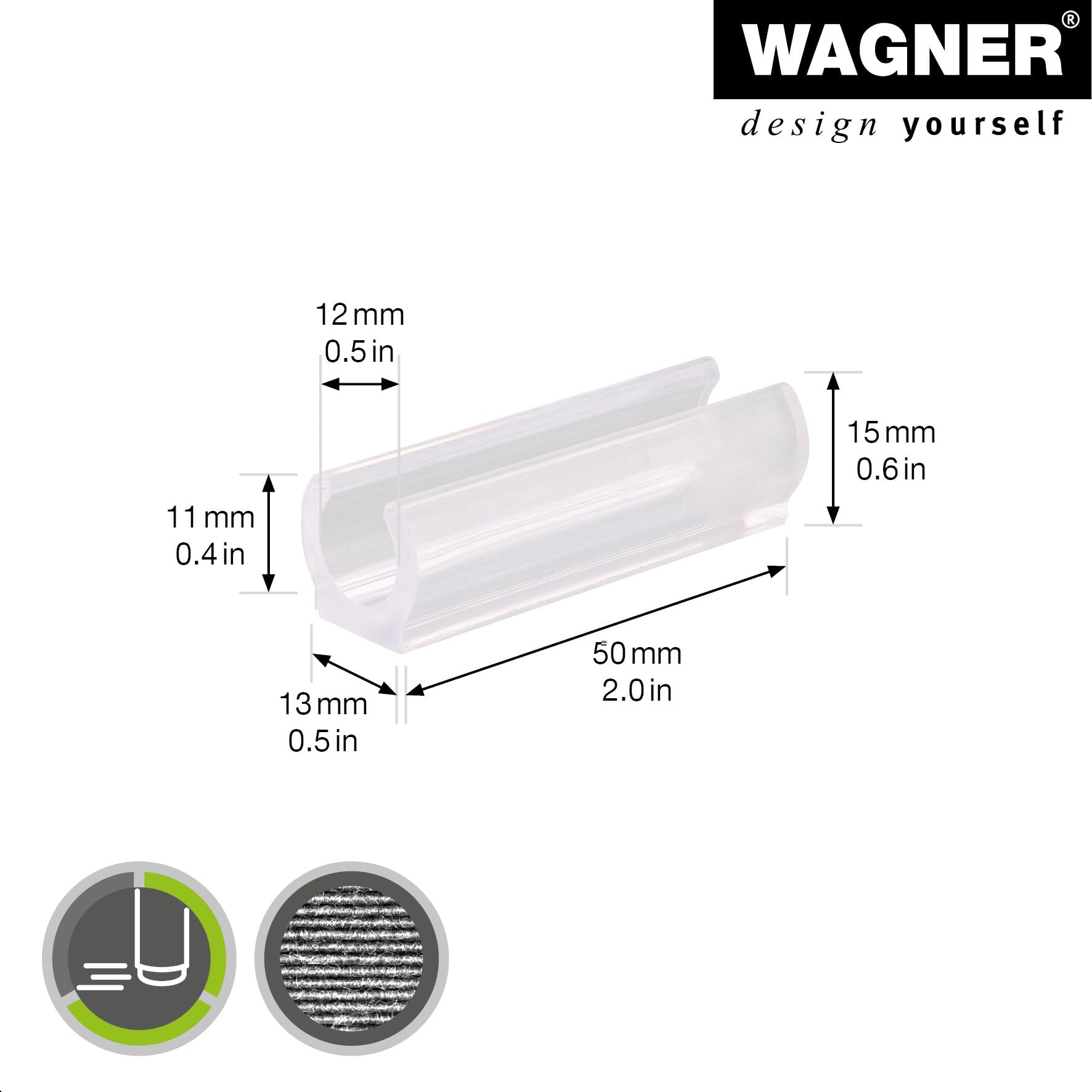 Wagner 15068299 Lot De 4 Patins De Serrage Pour Tube Rond - 50 X 18/19