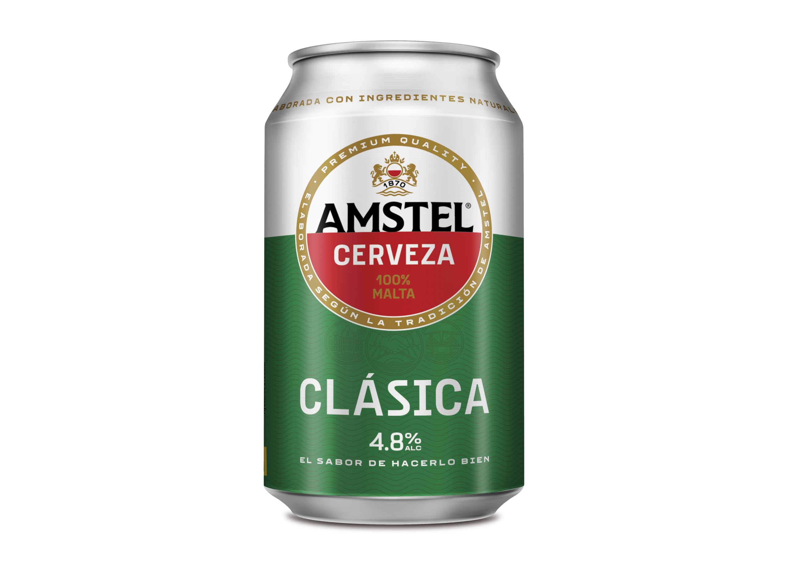 Amstel Clásica Cerveza Lager Pack Lata 24x33 cl
