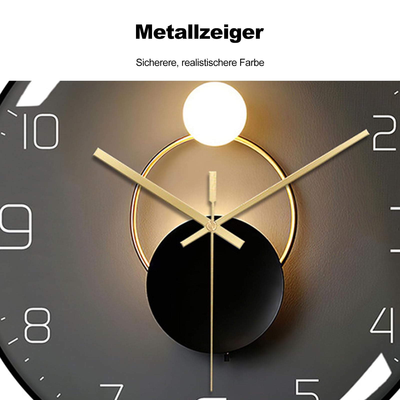 ErgoCar Stille, moderne Art-Deco-Uhr aus Metall für Büro, Schlafzimmer, Arbeits- und Wohnzimmer