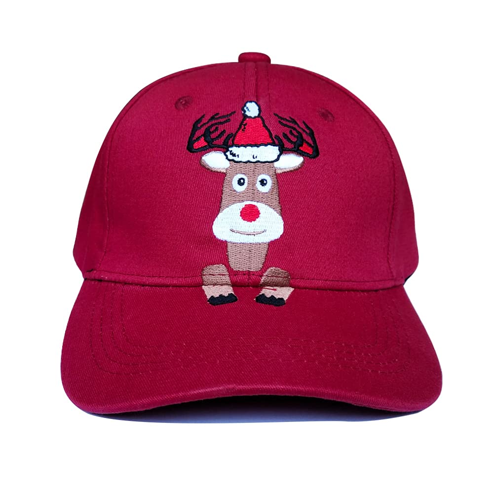 Christmas Baseball Cap Embroidered Reindeer Snowman Winter Trucker Cool Hunting Dad Hat Adjustable Deer