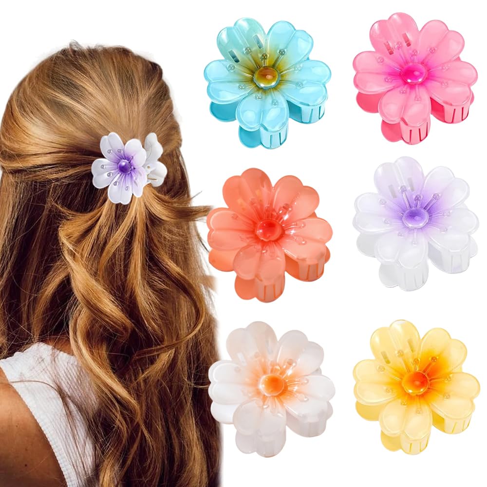 9 Haarklammern Mit Sommerblumen – Hawaii-Blumen, Für Dickes Haar, Strand-Accessoire