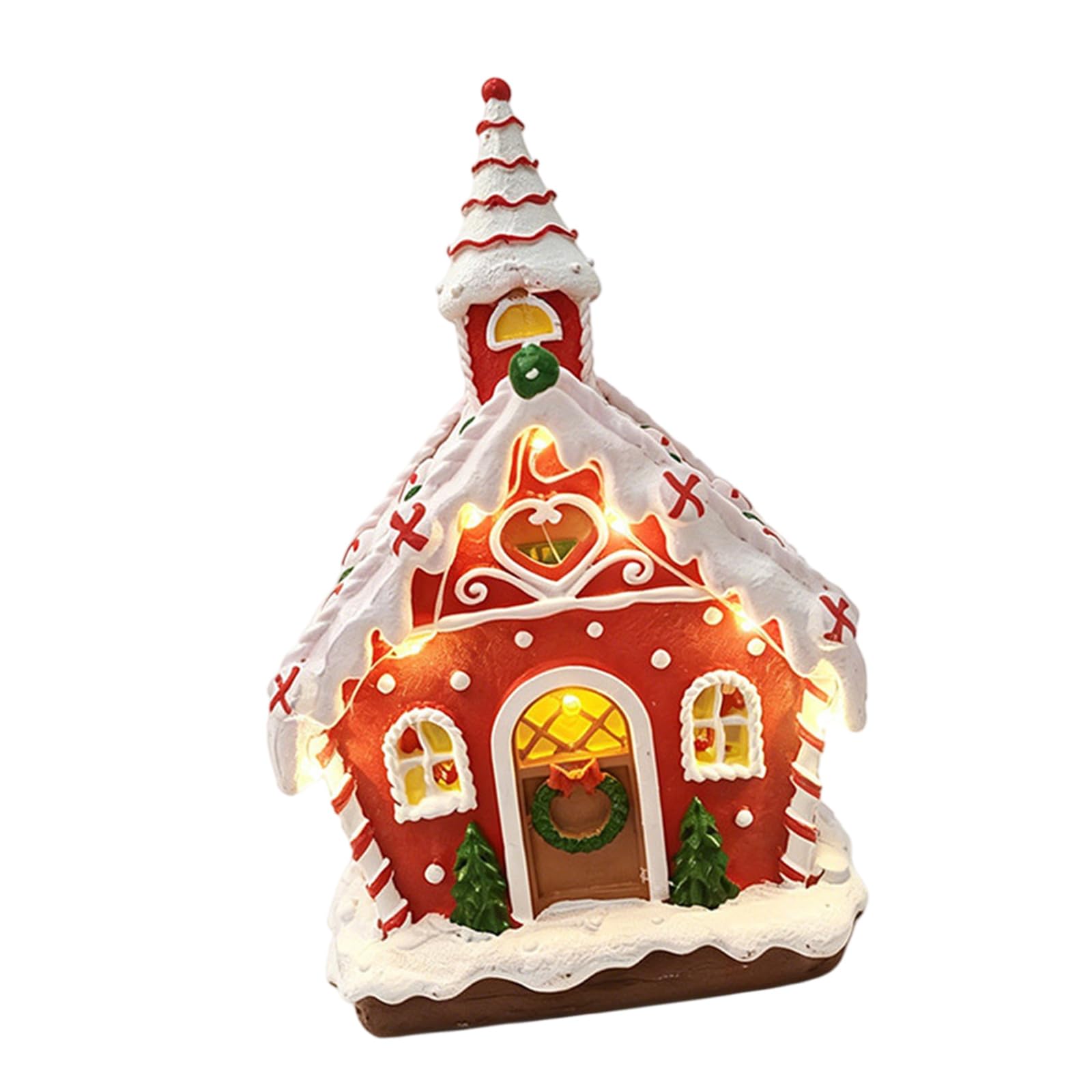 Jazuaiao Musical Holiday Gingerbreads House Ornament with Soft Glowing LED Lights Ideal for Christmas Decoration LED Christmas Gingerbreads House