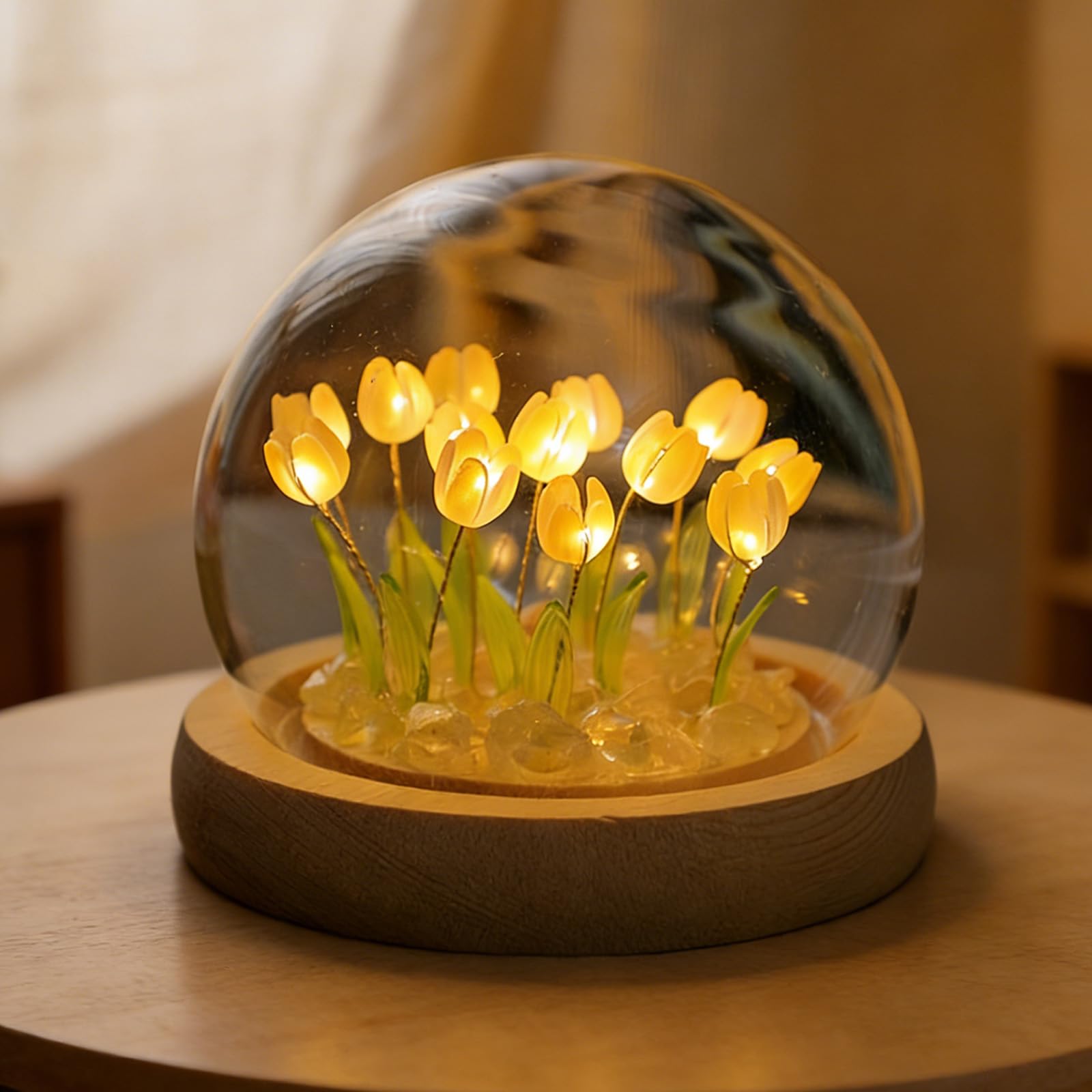 ANBET Pretty 20 Tulips Lamp Flower Night Light, Cute Tulip Light Bedroom Tulip Night Lights Decor Gifts for Mother Wife Mother's Day Valentine's Day - Battery Powered (not Included)