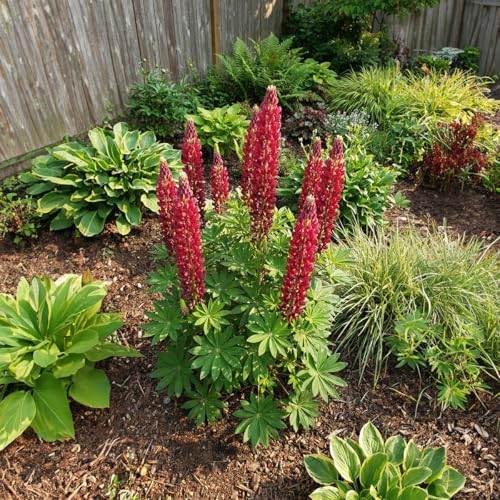Bloomique - 3er - Set - Lupinus Gallery Red - Lupine - Winterhart - Mehrjährig - Höhe 10-20 cm - 9 cm Topf