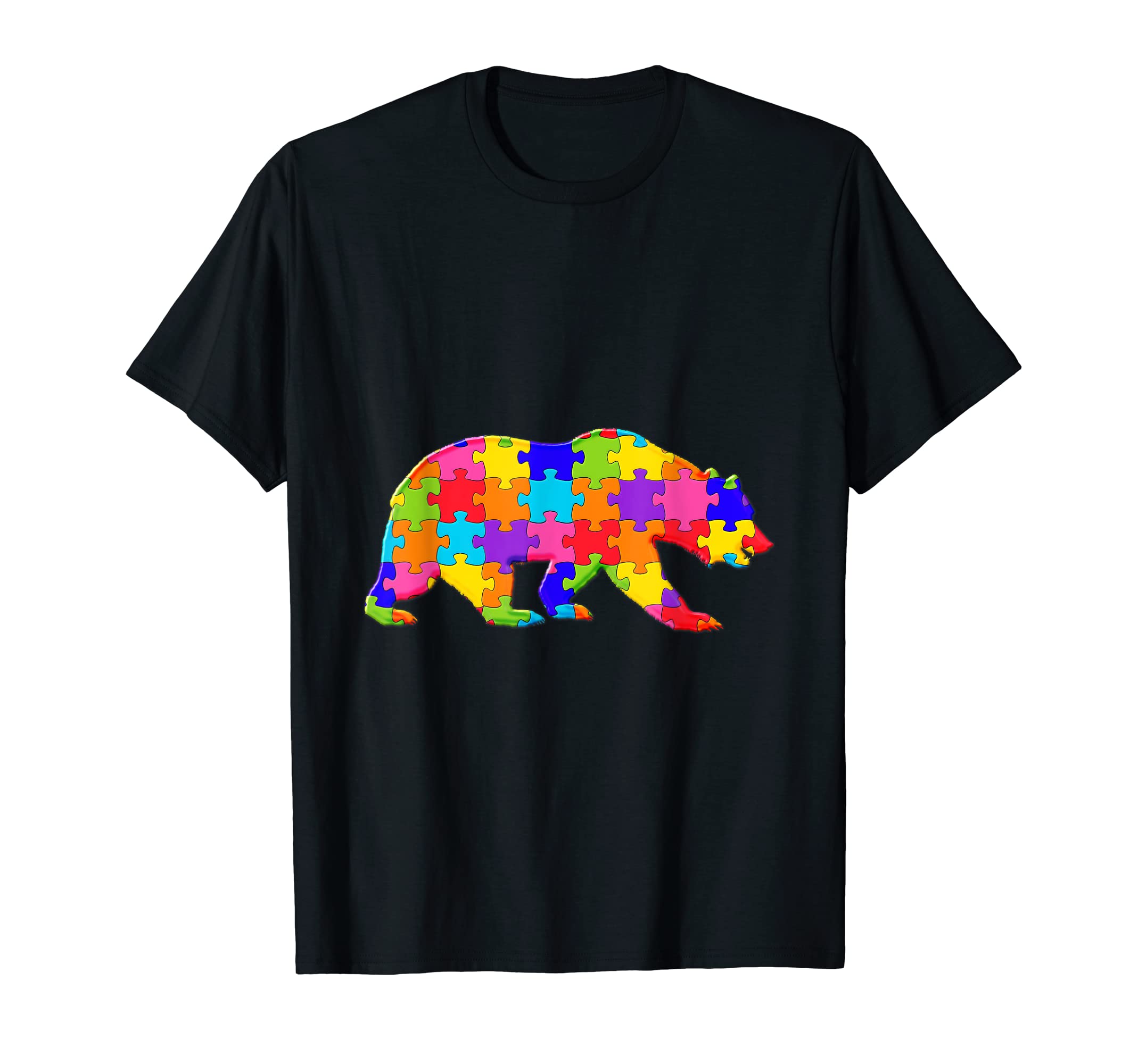 Bear Animal Jigsaw Autism Puzzle T-Shirt