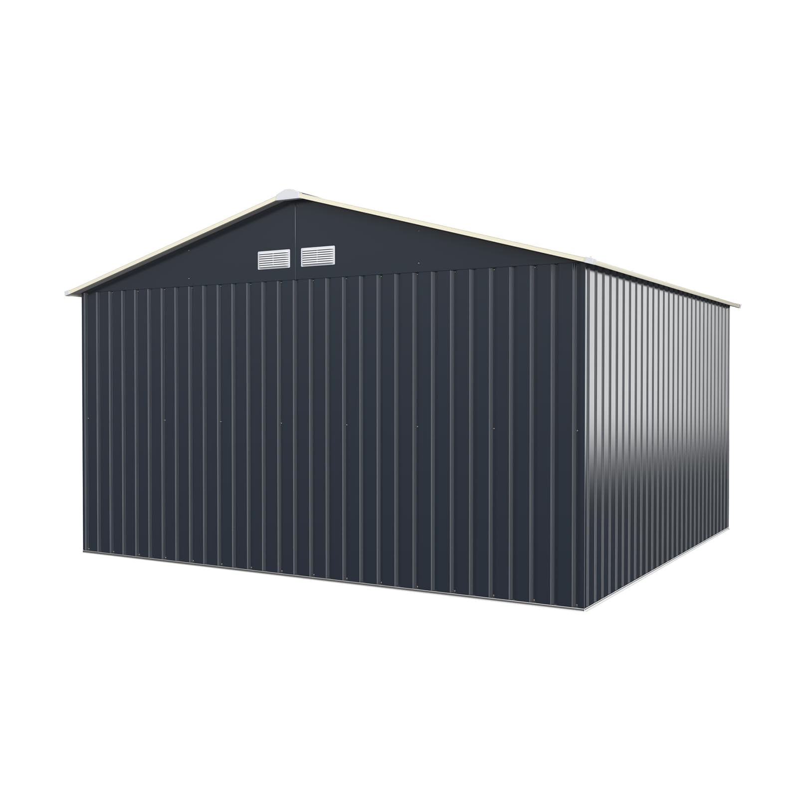 RELAX4LIFE Abri de Jardin Métal 10m2 avec Abri d'Extension Porte Coulissante, Cabane de Jardin Extérieur 340x319x210cm Outils de Jardin résistant aux intempéries