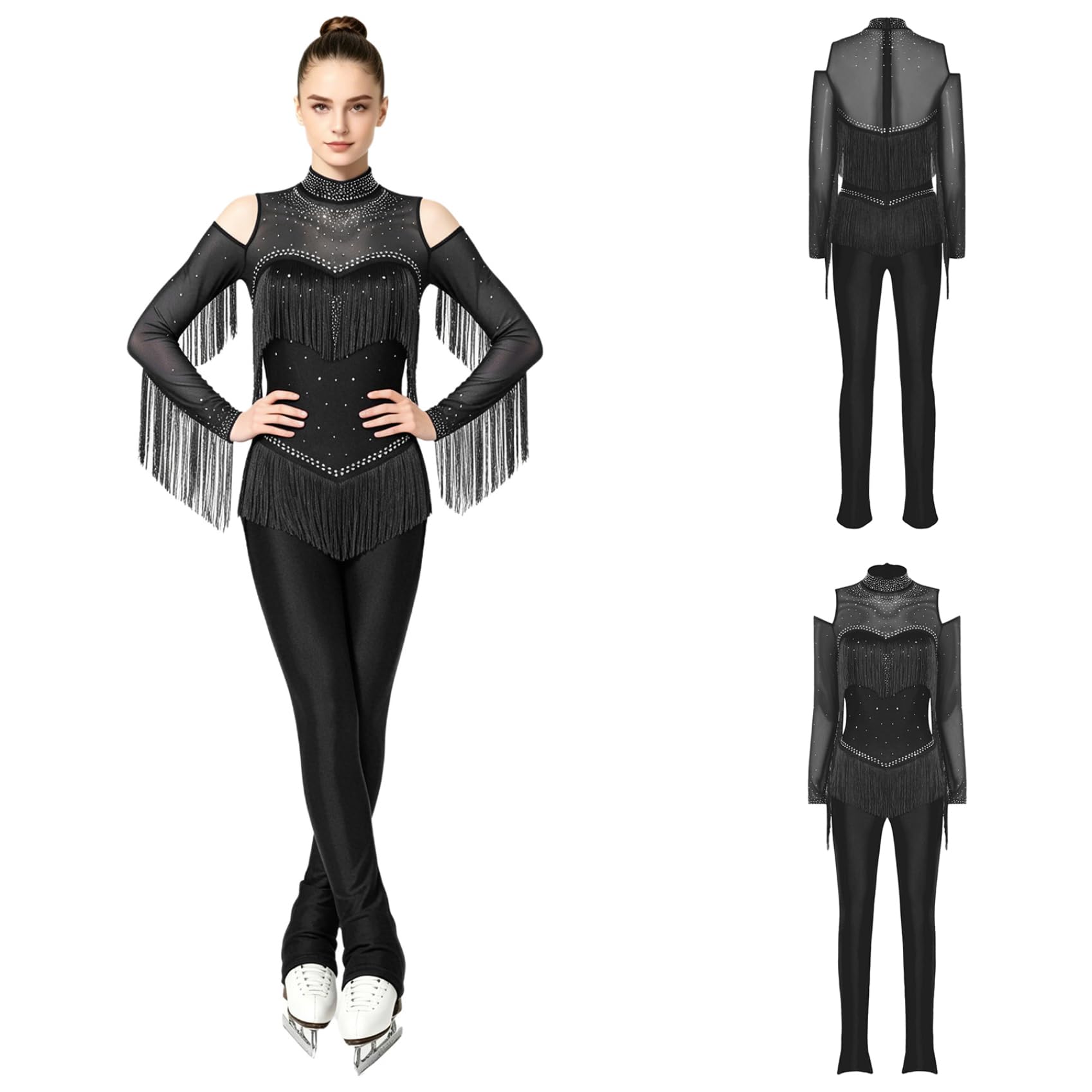 Combinaison Disco Pour Dames Maillot Gymnastique Rhythmique Pour Dames Maillot Long Manches Collant Unitard Corps Pour Gymnastique Et Danse Compétition