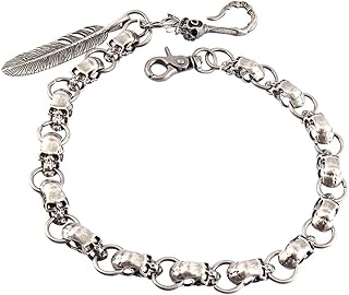 Catena con Ciondolo Pendente Modello Teschio/Piume Lega Accessorio Decorazione per Portafogli