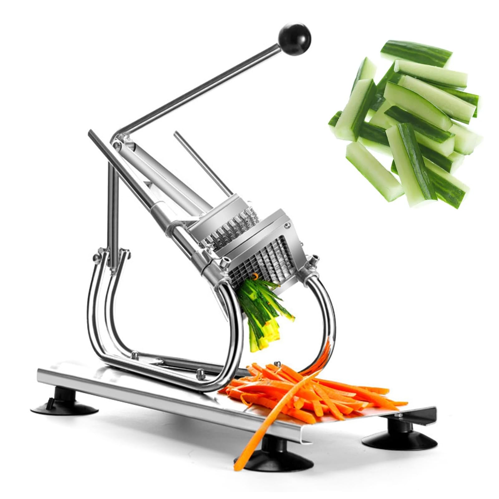 Cortador de patatas de acero inoxidable duradero con rejillas intercambiables de precisión