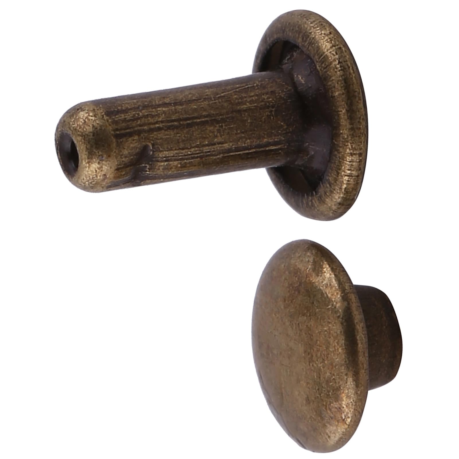 100 Piezas de Remaches de Doble Tapa, Remaches de Cuero, Tachuelas Metálicas Tubulares para Manualidades en Cuero, Reparación y Reemplazo de Ropa, Bolsos, Cinturones, 6x8 Mm