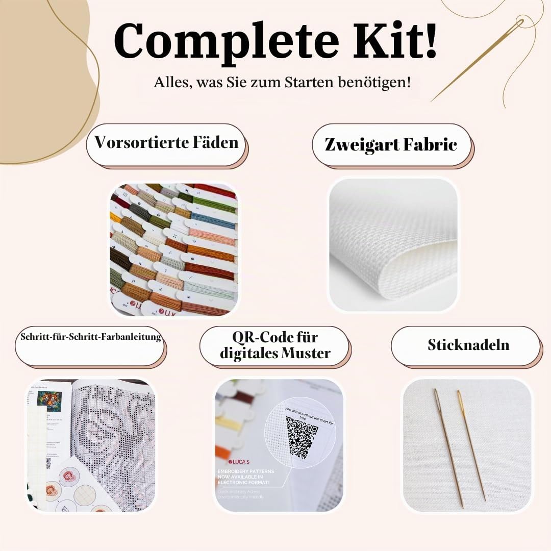 Luca-S Kreuzstich Stickpackung Blumenladen Zählmuster, Multifarbig