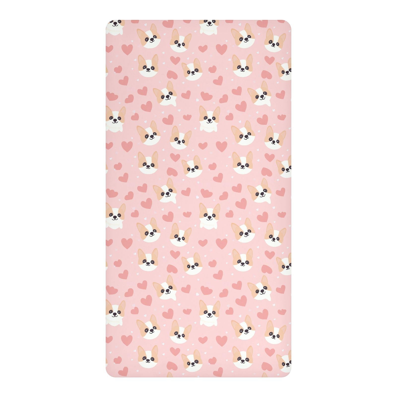 Drap-housse imperméable pour berceau rose à cœurs