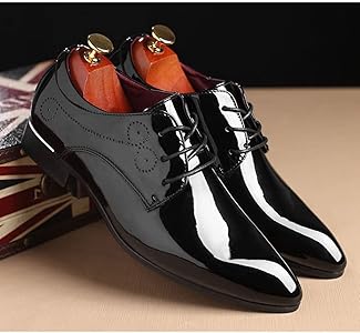 Amazon | [osseoca] エナメルシューズ メンズ ドレスシューズ レース