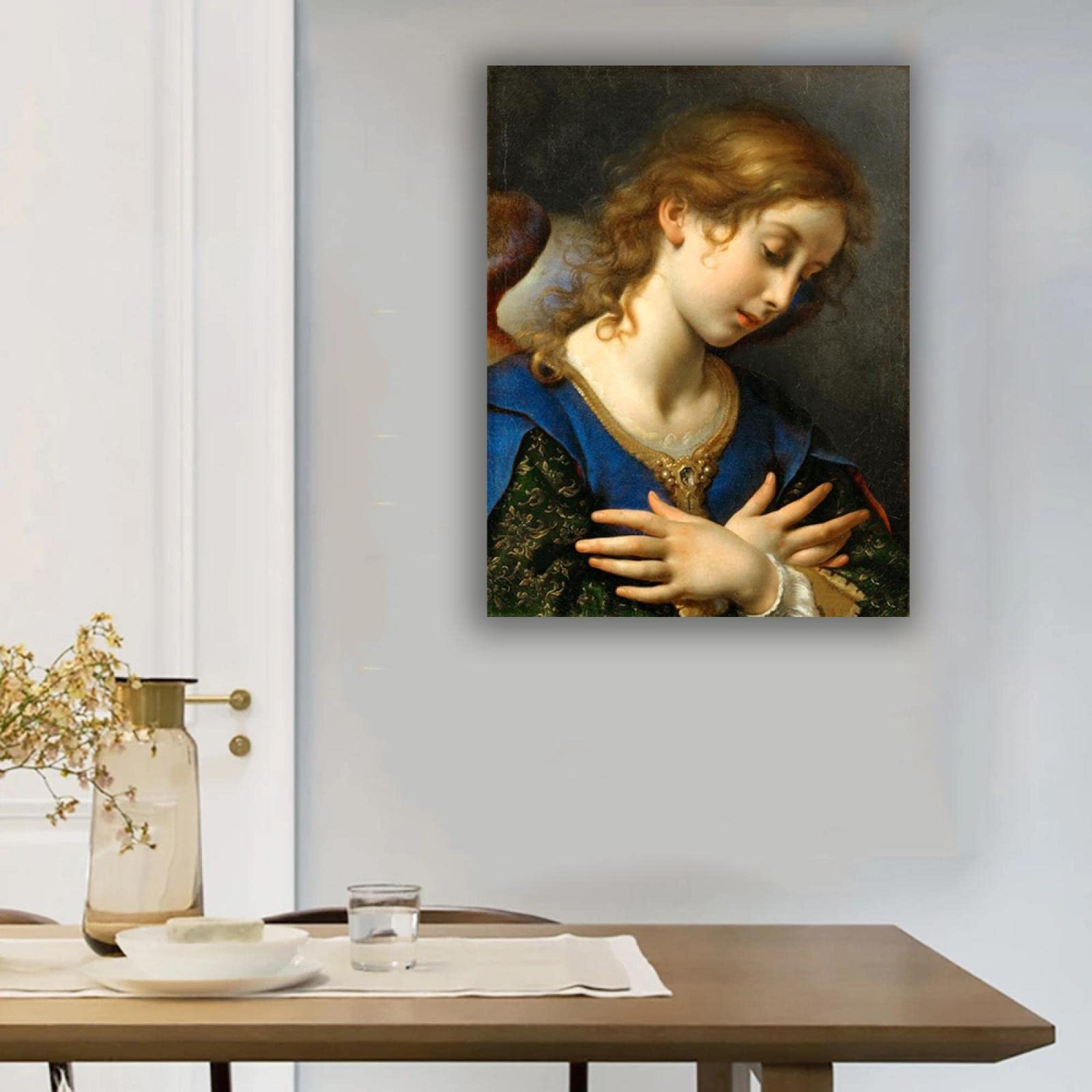 アートプリント　「受胎告知　聖母」　カルロ・ドルチ　横27cm×縦33cm額縁込 アートプリント 「受胎告知 聖母」 カルロ・ドルチ 横27cm×縦33cm額縁込