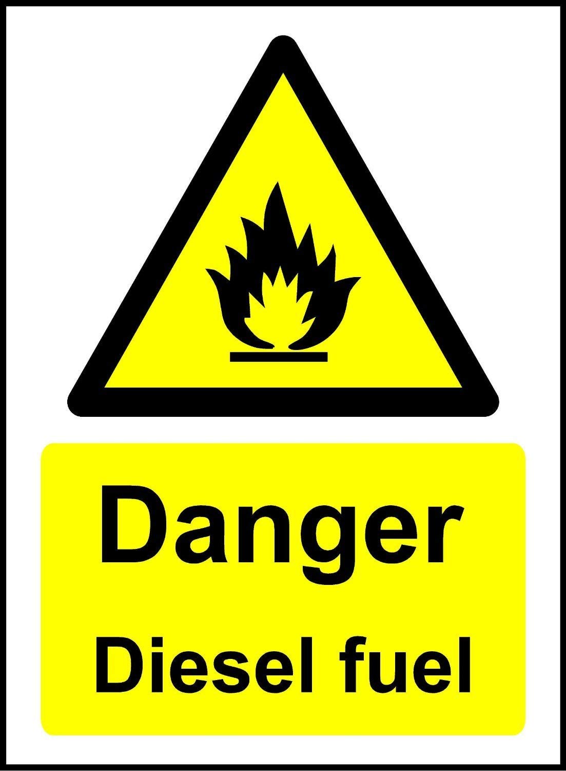 Danger Diesel Fuel Safety Sign - 1.2mm Rigid plastic 300mm x 200mm