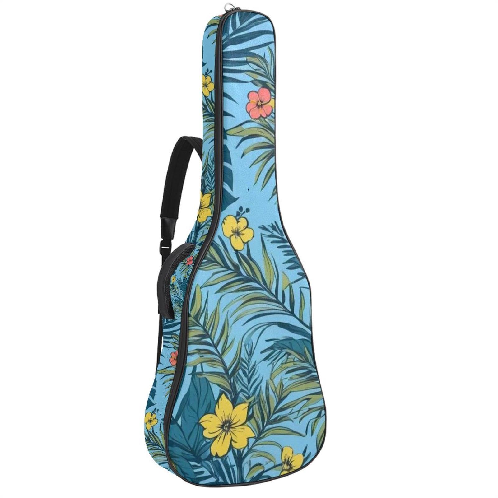 NUEAHEDN Colored Leaves Guitar Bag 40 41 42 In 2 Pockets Guitar Case Waterproof Guitar Case Resistent Oxford Cloth 0.4 In Extra Thick Sponge Padded for Acoustic Guitar