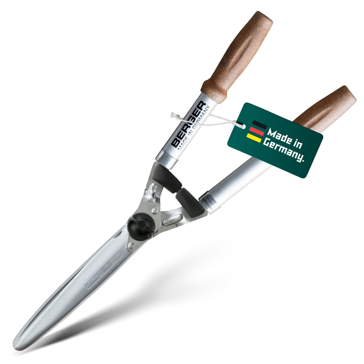 BERGER Heckenschere mit Korkgriff C4495 | Heckenschere manuell mit 24?cm Schnittlänge | Gerader Schliff & Anschlagdämpfer | Leichte & langlebige Handheckenschere | KWF-zertifiziert & Made in Germany