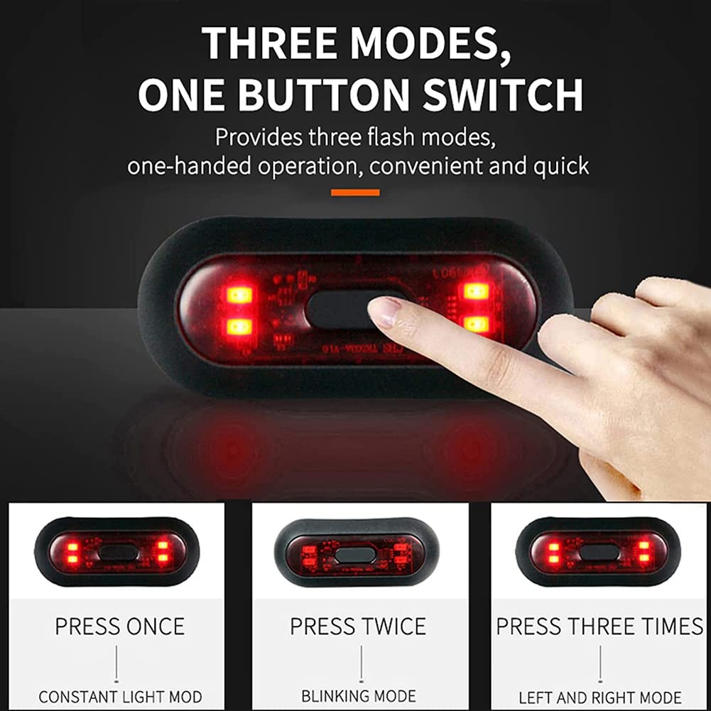 pizarra LED Helmet Light,Motorcycle Helmet Brake Light Rechargeable Bike Rear Red Warning Light for Night