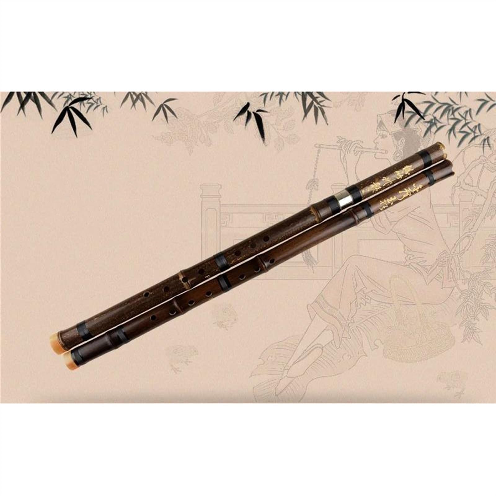 zestaw do fletu bambusowego Brązowy Klucz G/F Chiński Flet Bambusowy Xiao Instrumenty Dęte Drewniane Pionowe Tradycyjne Ręcznie Robione Profesjonalne Instrumenty (Color : F)