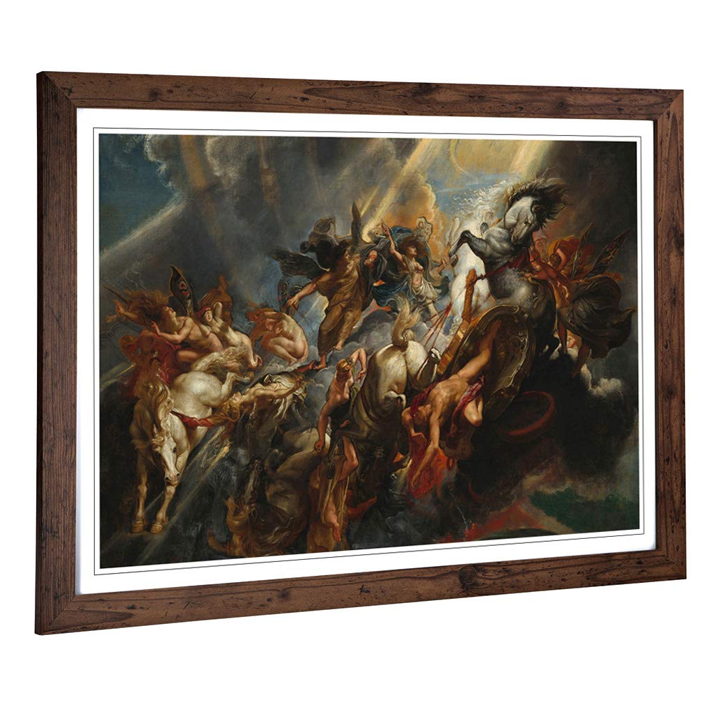 Big Box Art Framed Print of Peter Paul Rubens The Fall of Phaeton Design | Wall Art Picture | Home Decor for Kitchen, Living Room, Bedroom, Hallway, Walnut, A2 / 24.5x18 Inch / 62x45cm