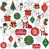 GOER 36 Pcs Christmas Decorations,Hanging Swirls for Christmas Party Supplies