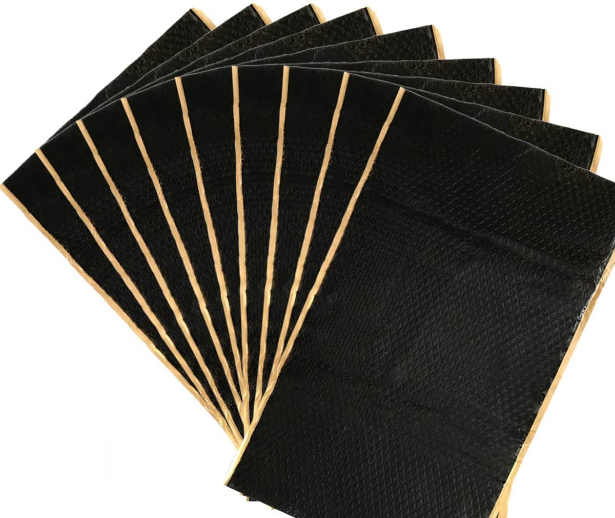 Moonmen 9 Pcs Car Sound Mat Noise 80 * 46 * 0.2cm, Black 80 mil (2mm) 35.5 sqft (3.3 sqm) Car Sound Deadening Mat, Butyl Rubber Sound Deadener