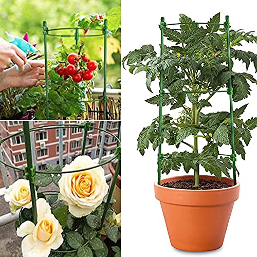 Adjustable Tomato Cage Plant Support Cages 36 Inches Garden Cucumber Trellis，Plant Stake With 4 Adjustable Ring, Support Rings For Vegetables，Flowers，Fruit，Rose Vine Climbing Plants （4 Pack ） #TOP5