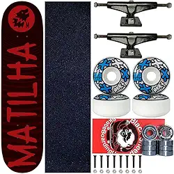 Skate Completo Profissional Shape 8.0 Matilha Black Tag Red