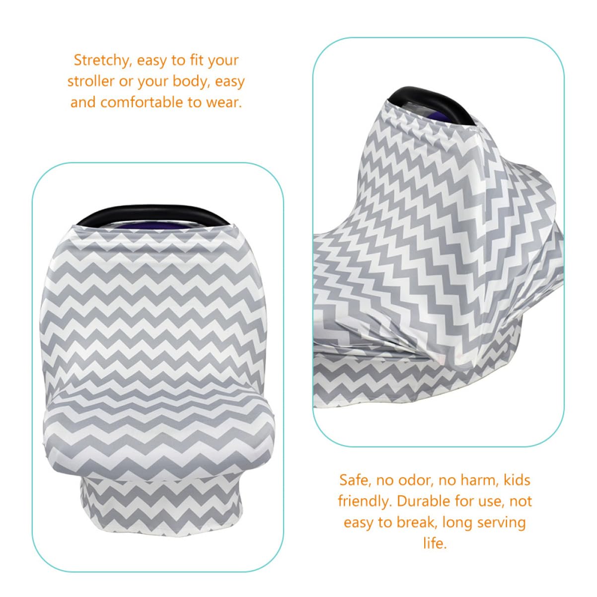 Toddmomy 2Pcs Nursing Covers for Breastfeeding Multi Functional Car Seat Covers Stroller Canopy Lightweight and Breathable for Stripes Waves
