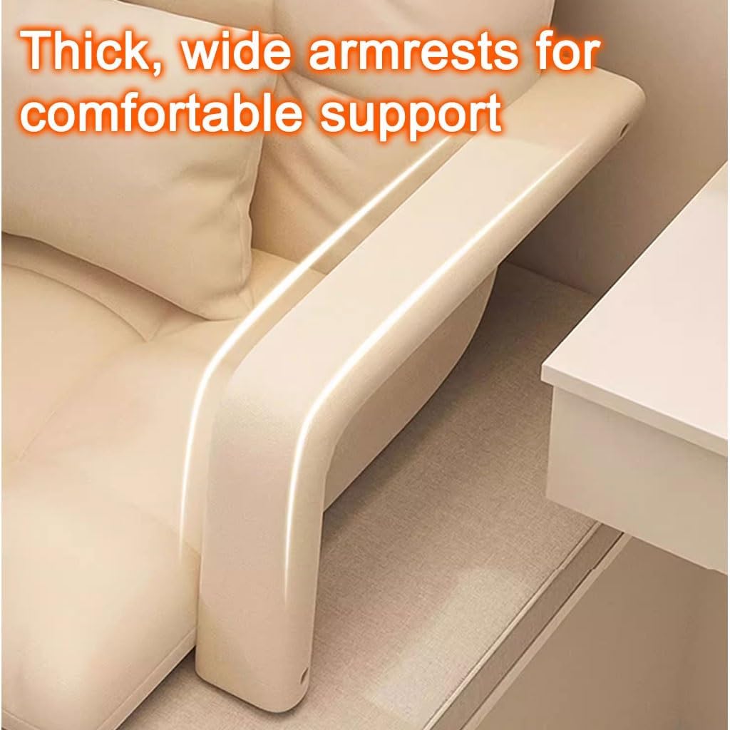Folding Lazy Sofa Bed with Pillow and Armrests,Sleeper Recliner Armchair for Living Room,Single Floor Padded Lounge Chair for Meditation Gaming(Khaki,Without)