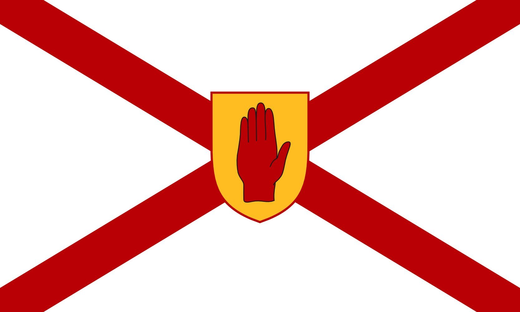 Flagge: Large Saint Patrick s flag for Northern Ireland golden shield | A design proposal for a new Northern Ireland | Querformat Fahne | 1.35m² | 90x150cm » Fahne 100% Made in